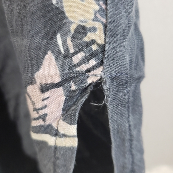 Tugu men's grey colorful Batik button down short sleeve shirt loose fitting sz S - Picture 9 of 14